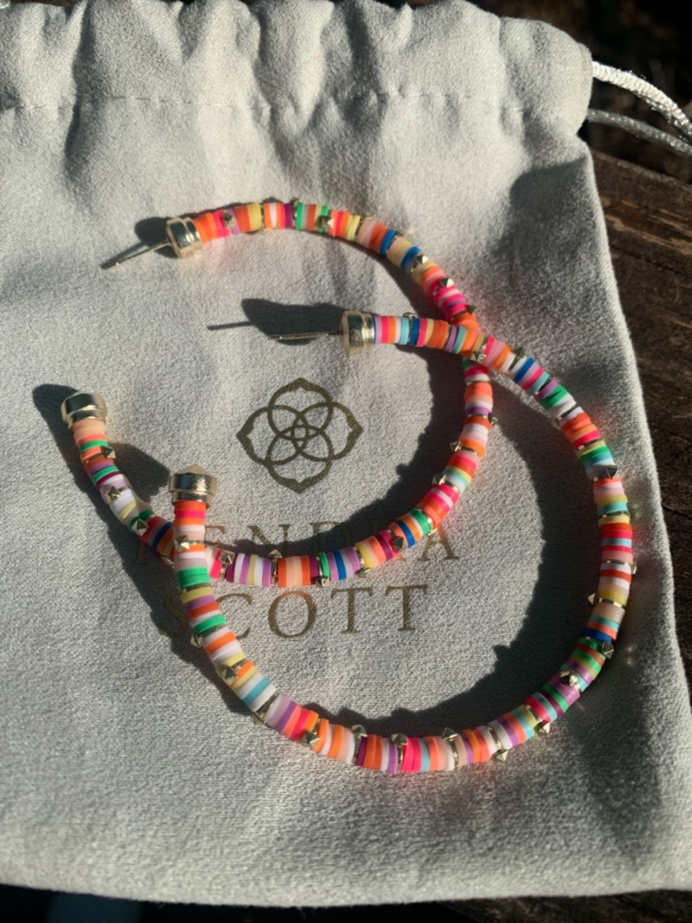 Kendra Scott Reece Bright Multicolor Large Hoop Earrings